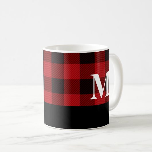 Monogram Buffalo Plaid Koffiemok (Voorkant rechts)