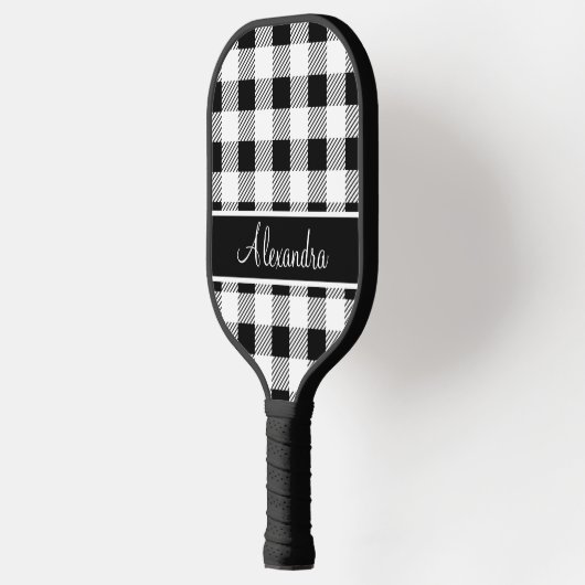 Monogram Buffalo Plays White en Black Pickleball Paddle (Links)
