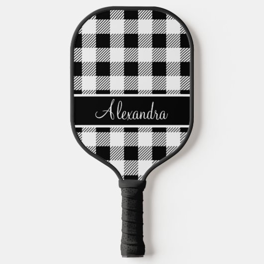 Monogram Buffalo Pset White en Black Pickleball Pickleball Paddle (Voorkant)
