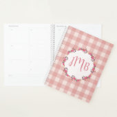 Monogram Buffalo | Roze cheques en bloemen Planner (Display)