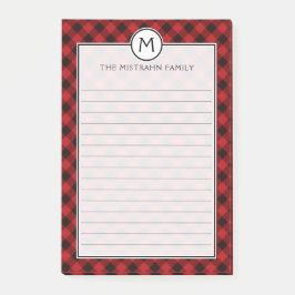 Monogram Buffalo Spelde Rode Zwarte Kerstlijst Post-it® Notes