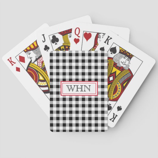 Monogram buffelcontrole, rood, deck van de Acent v Pokerkaarten (Achterkant)
