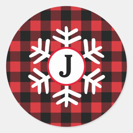 Monogram buffelpleister sneeuwvlok Sticker (Voorkant)