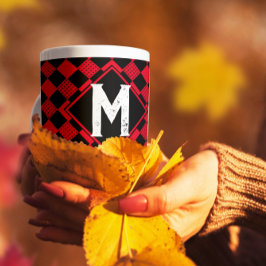 Monogram buffelpleister voor rode of zwarte garnal koffiemok