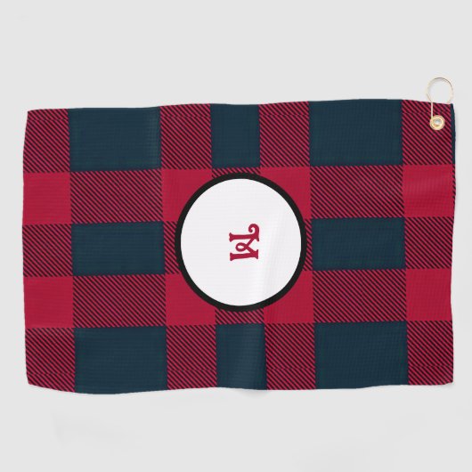 Monogram buffelvlek golfhanddoek (Horizontaal)