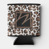 Monogram buiten de verpakking Zwarte bruine luipaa Blikjeskoeler (Voorkant)