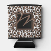 Monogram buiten de verpakking Zwarte bruine luipaa Blikjeskoeler (Achterkant)