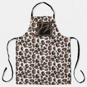 Monogram buiten de verpakking Zwarte bruine luipaa Schort (Voorkant)