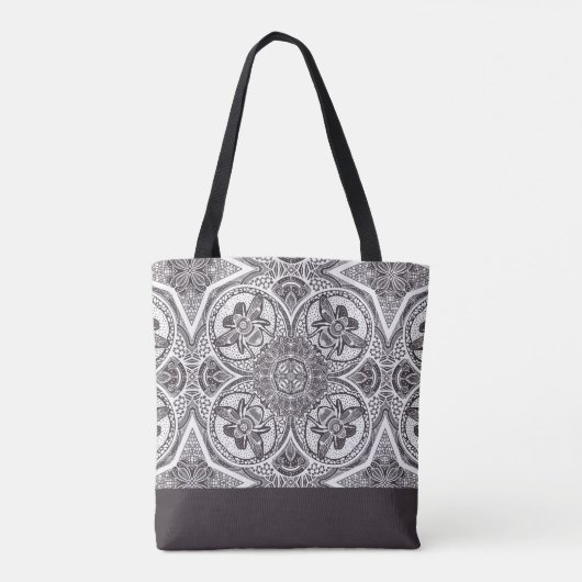 Monogram Bumblebees Mandala Canvas tas (Achterkant)