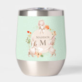 Monogram Bunny Rabbits Floral Easter, op maat gesn (Voorkant)