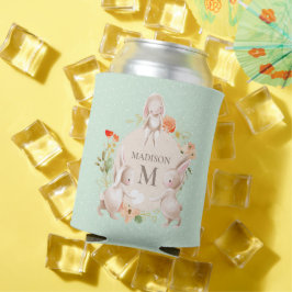 Monogram Bunny Rabbits Floral Easter, op maat gesn Blikjeskoeler