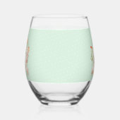 Monogram Bunny Rabbits Floral Easter, op maat gesn Wijnglas Zonder Voet (Links)