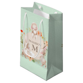 Monogram Bunny Rabbits Floral gepersonaliseerd Bab Klein Cadeauzakje