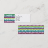 Monogram Burgundy Aqua Aztec - Tribal Print Patroo Mini Visitekaartje (Voorkant / Achterkant)