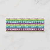Monogram Burgundy Aqua Aztec - Tribal Print Patroo Mini Visitekaartje (Achterkant)