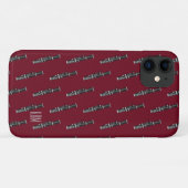 Monogram Burgundy Bassoon Case-Mate iPhone Case (Achterkant (horizontaal))