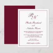 Monogram Burgundy Budget Weddenschap (Voorkant / Achterkant)