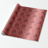 Monogram Burgundy Champaigne Gold Diamond Lijst Cadeaupapier (Uitgerold)