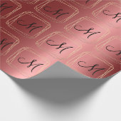 Monogram Burgundy Champaigne Gold Diamond Lijst Cadeaupapier (Hoek)