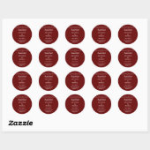Monogram Burgundy Christian Wedding Thank You Ronde Sticker (Vel)