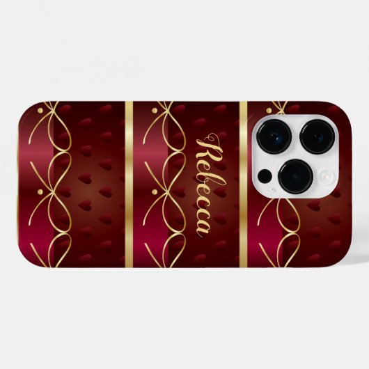 Monogram  Burgundy Colour Decor Luxury Case-Mate iPhone Case (Achterkant (horizontaal))