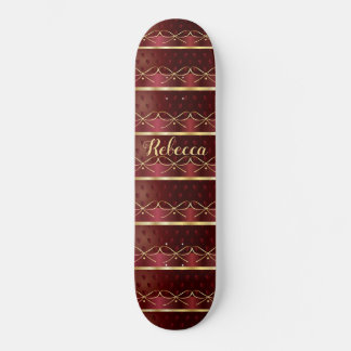 Monogram Burgundy Colour Decor Luxury Gold Persoonlijk Skateboard