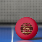 Monogram  Burgundy Colour Decor Luxury Pingpongbal (Net)