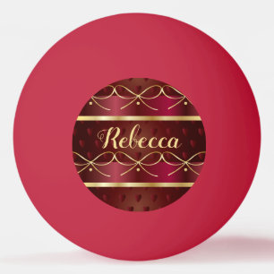 Monogram  Burgundy Colour Decor Luxury Pingpongbal