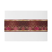 Monogram  Burgundy Colour Decor Luxury Uitnodigingen Wikkel (Achterkant Voorbeeld)