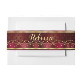 Monogram Burgundy Colour Decor Luxury Uitnodigingen Wikkel