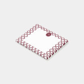 Monogram Burgundy en White Quatrefoil Pattern Post-it® Notes (Schuin)