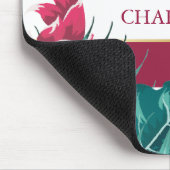 Monogram burgundy Floral gestreept Muismat (Hoek)