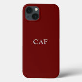 Monogram Burgundy Maroon Dark Red White Case-Mate iPhone Case (Achterkant)