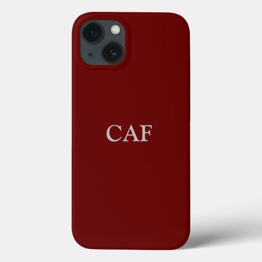 Monogram Burgundy Maroon Dark Red White Case-Mate iPhone Case (Achterkant)