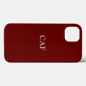 Monogram Burgundy Maroon Dark Red White Case-Mate iPhone Case (Achterkant (horizontaal))