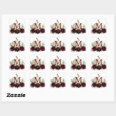 Monogram Burgundy Pumpkin Envelope Seals Vierkante Sticker (Vel)