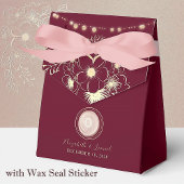 Monogram Burgundy Wedding Favor Box Bedankdoosjes