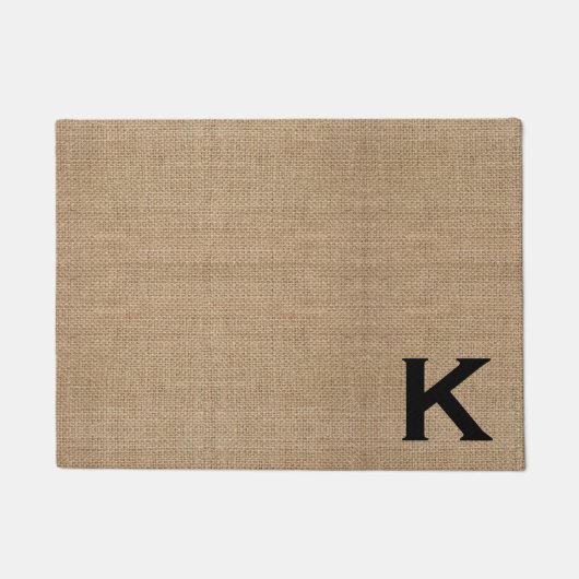 Monogram Burlap Deurmat (Voorkant)