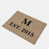 Monogram Burlap Doormat Deurmat (Schuin)