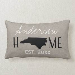 Monogram Burlap Home State North Carolina | Kussen