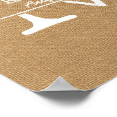 Monogram Burlap & Lace Rustic Wedding Poster (Hoek)