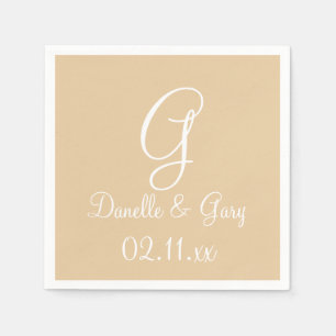 Monogram Burlap Tan Premium Colorful Napkins Servet