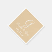 Monogram Burlap Tan Premium Colorful Napkins Servet (Hoek)