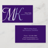 Monogram Business Color Visitekaartje (Voorkant / Achterkant)