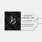 Monogram Business Geometric Trendy Black Pattern Cadeaulabel (Voorkant (Horizontaal))