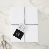 Monogram Business Geometric Trendy Black Pattern Cadeaulabel (Met Touw)