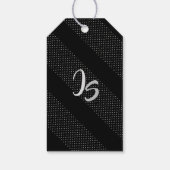 Monogram Business Geometric Trendy Black Pattern Cadeaulabel (Achterkant)