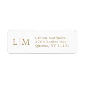 Monogram Business Gold Return-adres Etiket (Voorkant)