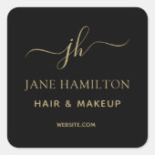 Monogram Business Logo Square Sticker (Voorkant)