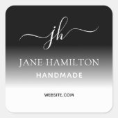 Monogram Business Logo Square Sticker (Voorkant)